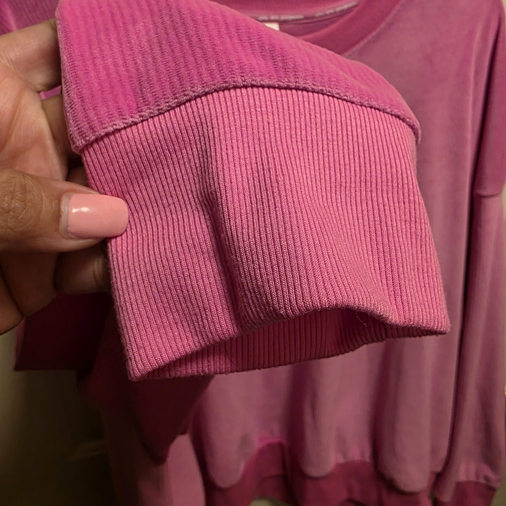 🌴 Joyspun Bright Pink Sweatshirt Size 2x GUC - Picture 4 of 8